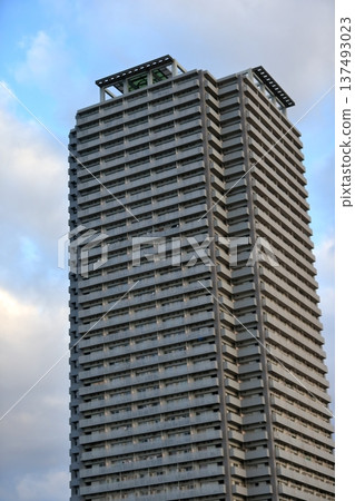 Blue sky and tower apartment image 137493023