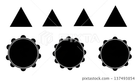 Black Solid Hand Percussion Silhouettes Set of Six on White Background Black Solid Hand Percussion Silhouettes Set of Six on White Background 137493854