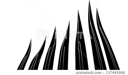 Black Solid High-Speed Elevator Silhouettes Set of Six on White Background 137493986