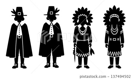 Black Solid Historical Feathered Necklace Set of Six on White Background Black Solid Historical Feathered Necklace Set of Six on White Background 137494502