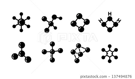 Black Solid Food Preservative Silhouettes Set of Six on White Background Black Solid Food Preservative Silhouettes Set of Six on White Background 137494876