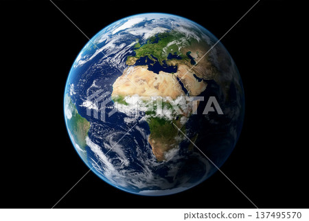 逼真的CG背景插圖，展現了從太空看到的地球景象。 137495570
