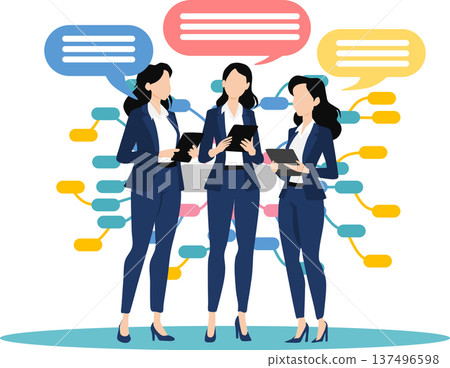 一位女商人正在開會的插圖 一位女商人正在開會的插圖 137496598
