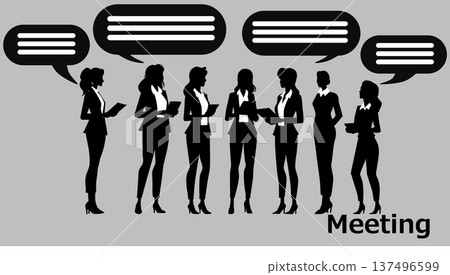 一位女商人正在開會的插圖 一位女商人正在開會的插圖 137496599
