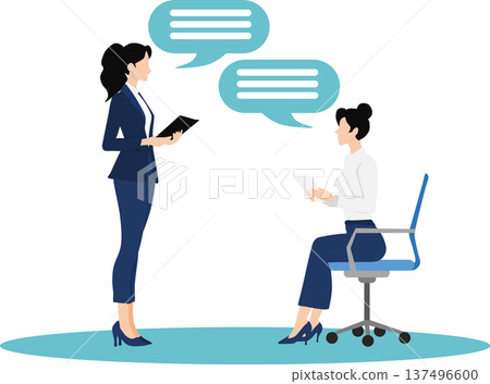 一位女商人正在開會的插圖 一位女商人正在開會的插圖 137496600