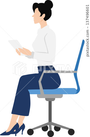 Illustration of a businesswoman having a meeting 137496601