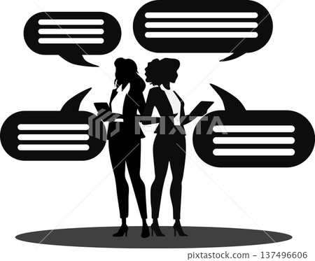 Illustration of a businesswoman having a meeting Illustration of a businesswoman having a meeting 137496606