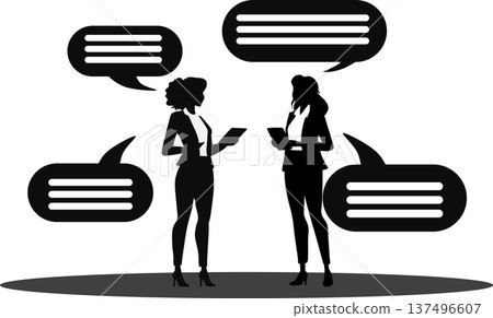 一位女商人正在開會的插圖 一位女商人正在開會的插圖 137496607