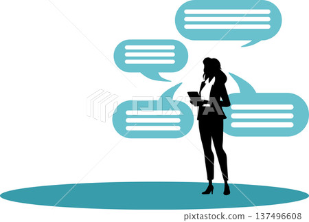 Illustration of a businesswoman having a meeting Illustration of a businesswoman having a meeting 137496608