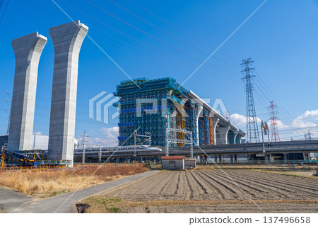 Osaka Prefecture, Shin-Meishin Expressway and Shinkansen under construction, February 2026 Osaka Prefecture, Shin-Meishin Expressway and Shinkansen under construction, February 2026 137496658