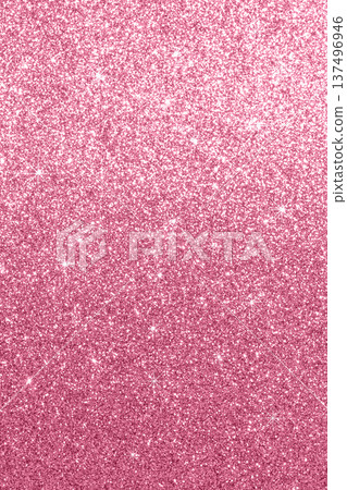 Pink glitter sparkle background with shimmering texture and star highlights for design 137496946