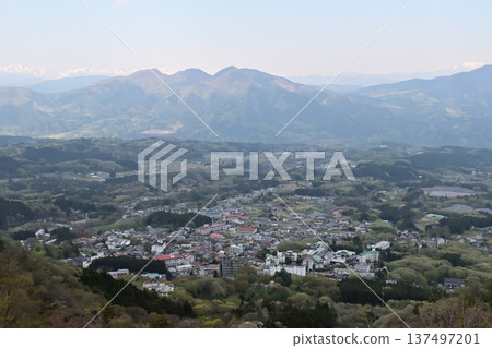 View of Ikaho Onsen town from Kaminoyama Park, Ikaho, Shibukawa City, Gunma Prefecture 137497201