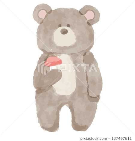 十一月幼稚園水彩插畫系列 | 小熊 137497611