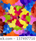 Vibrant abstract mosaic of rainbow colors and dynamic patterns for bold visual impact 137497710
