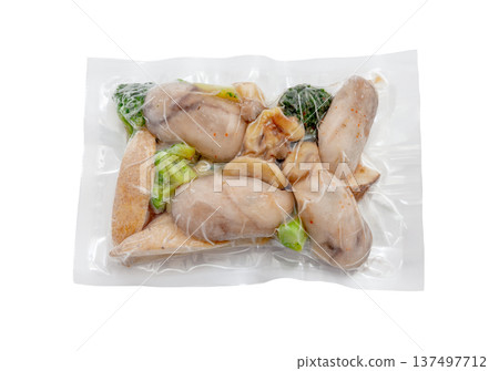 Oyster ajillo, frozen seafood dish [white background, cutout] 137497712