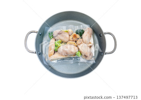 Oyster ajillo, frozen seafood dish [white background, cutout] 137497713