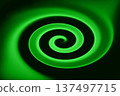 Green spiral neon glow abstract background with hypnotic circular swirl and vibrant energy 137497715