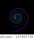Neon spiral glow: a colorful, hypnotic ring pattern set against a dark background 137497716