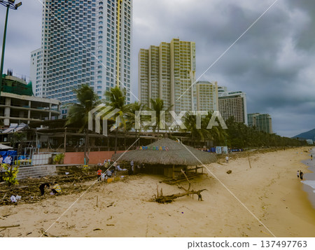 The effects of the typhoon. The effects of the typhoon. 137497763
