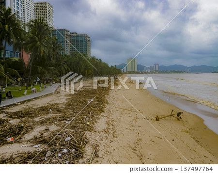 The effects of the typhoon. The effects of the typhoon. 137497764