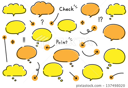 A set of hand-drawn pop speech bubbles and arrows A set of hand-drawn pop speech bubbles and arrows 137498020