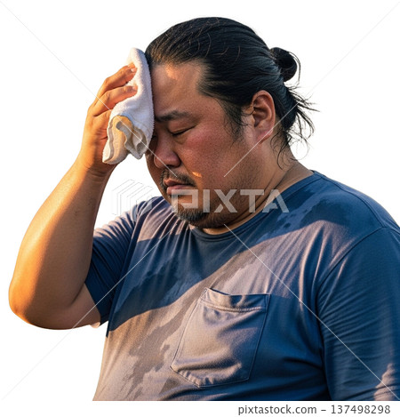 fat long-haired man 137498298
