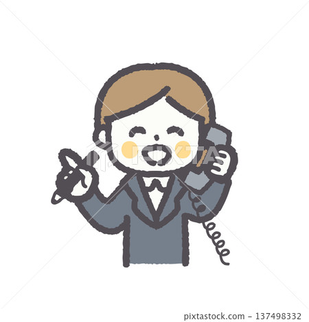 可愛的職業女性臉部表情姿勢插畫集 137498332