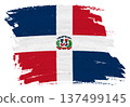 Dominican Republic flag background paint splash brushstroke 137499145