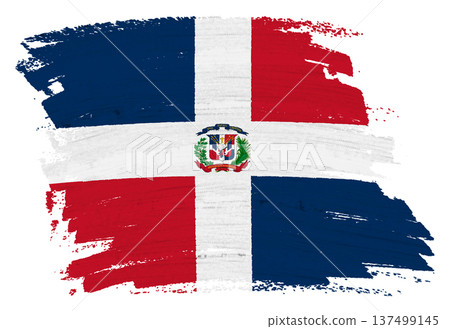 Dominican Republic flag background paint splash brushstroke 137499145