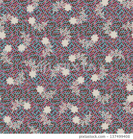 Minimalist Lemon Flower Pink Meadow Pattern Minimalist Lemon Flower Pink Meadow Pattern 137499408