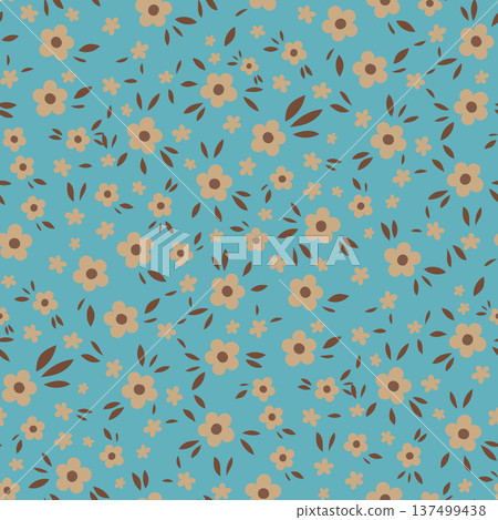 Vibrant Magenta Folk Floral Ditsy Pattern Vibrant Magenta Folk Floral Ditsy Pattern 137499438