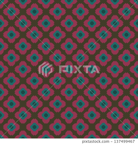 Earthy Terracotta Geometric Folk Damask Pattern Earthy Terracotta Geometric Folk Damask Pattern 137499467