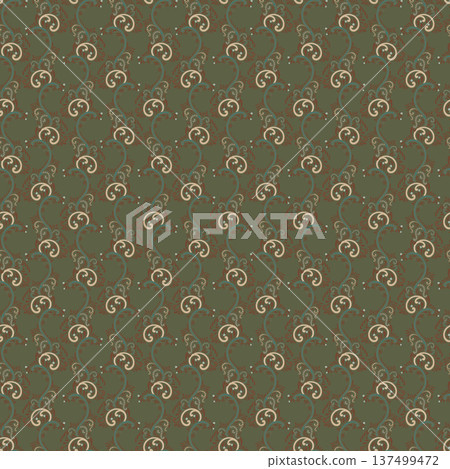 Ornate Filigree Vine Damask Plum Pattern Ornate Filigree Vine Damask Plum Pattern 137499472