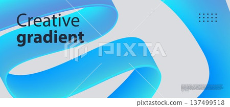 A wavy shape with a color gradient on a white background. Blurred color effects. Suitable for branding, social media, posters, flyers, banners, and presentations 137499518
