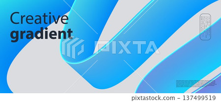 A wavy shape with a color gradient on a white background. Blurred color effects. Suitable for branding, social media, posters, flyers, banners, and presentations 137499519