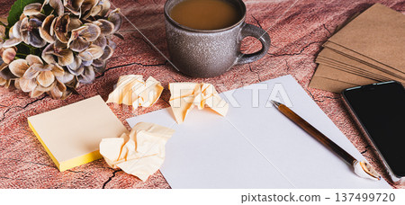 Concept of writing a resume for a job application, paper and pen on the table web banner Concept of writing a resume for a job application, paper and pen on the table web banner 137499720