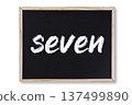 seven word in chalk on chalkboard 137499890