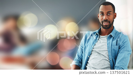 Portrait, business and black man on banner in office, startup company or workplace on bokeh. Face, designer and happy African professional employee, creative worker and entrepreneur person in career Portrait, business and black man on banner in office, startup company or workplace on bokeh. Face, designer and happy African professional employee, creative worker and entrepreneur person in career 137501621