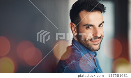 Portrait, business and man in office on bokeh, startup company and workplace. Face smile, designer and professional employee, creative worker and happy entrepreneur on mockup space in Australia. Portrait, business and man in office on bokeh, startup company and workplace. Face smile, designer and professional employee, creative worker and happy entrepreneur on mockup space in Australia. 137501681