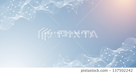 Modern digital technology background design with molecular plexus lines and dots. Futuristic network connection. Abstract mesh, big data technology, ai, science, cyberspace. Modern digital technology background design with molecular plexus lines and dots. Futuristic network connection. Abstract mesh, big data technology, ai, science, cyberspace. 137502242