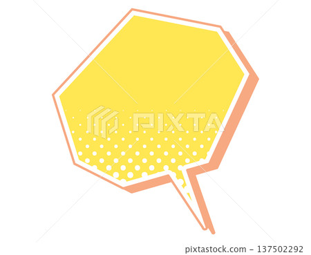 American comic book style halftone speech bubble yellow polygon American comic book style halftone speech bubble yellow polygon 137502292