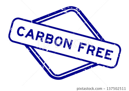 Grunge blue carbon free word rubber seal stamp on white background Grunge blue carbon free word rubber seal stamp on white background 137502511