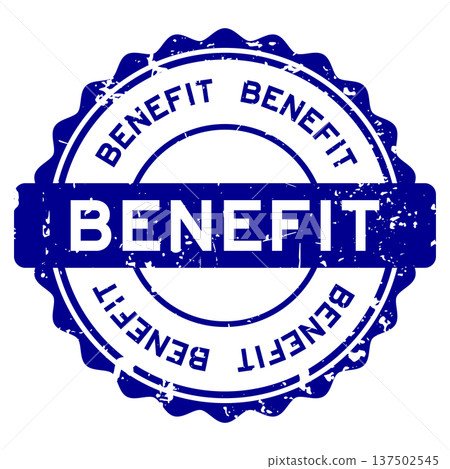 Grunge blue benefit word round seal stamp on white background Grunge blue benefit word round seal stamp on white background 137502545