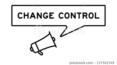 Megaphone icon with speech bubble in word change control on white background Megaphone icon with speech bubble in word change control on white background 137502549