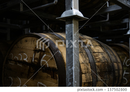 Whiskey barrels, aging warehouse, aging, barrel aging, whiskey, sake, wine barrels, Mizunara, Mizunara barrels, manufacturing Whiskey barrels, aging warehouse, aging, barrel aging, whiskey, sake, wine barrels, Mizunara, Mizunara barrels, manufacturing 137502800