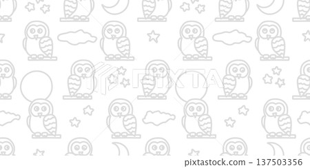Simple and cute background pattern of owls and night sky Simple and cute background pattern of owls and night sky 137503356