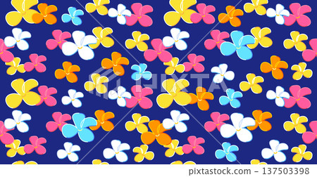 colorful floral seamless pattern. summer plumeria flower pattern hawaii stylized background 137503398