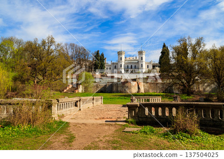 Sharovka palace in neo-gothic style, also known as Sugar Palace in Kharkov region, Ukraine 137504025