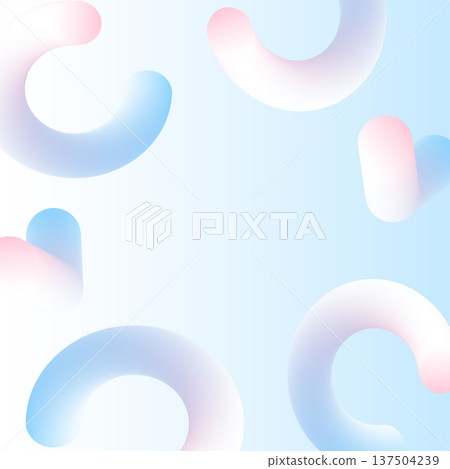 1:1 3D 管狀和心形抽象框架背景,淺藍色漸變 1:1 3D 管狀和心形抽象框架背景,淺藍色漸變 137504239