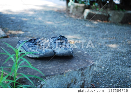 被遺棄在路邊的鞋子 被遺棄在路邊的鞋子 137504726